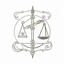 libra star sign tattoo design idea