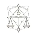 libra star sign tattoo design idea