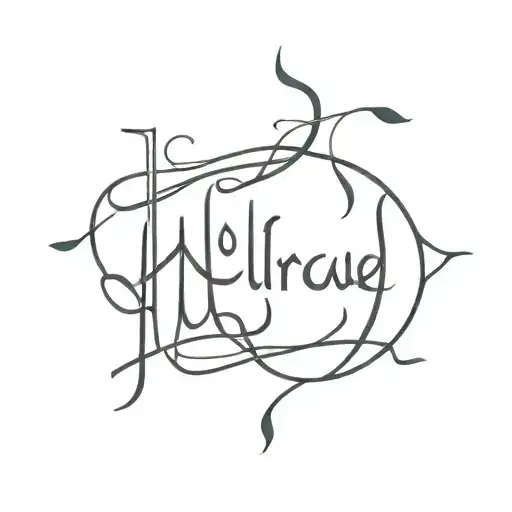 نیلوفر With Persian font stretched and inside representing tattoo design idea