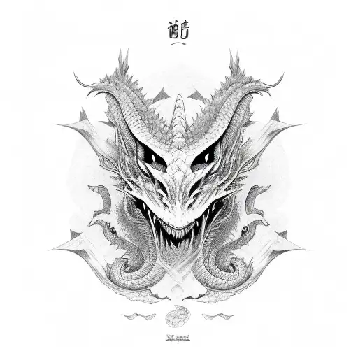 curvy dragon gibli tattoo design idea
