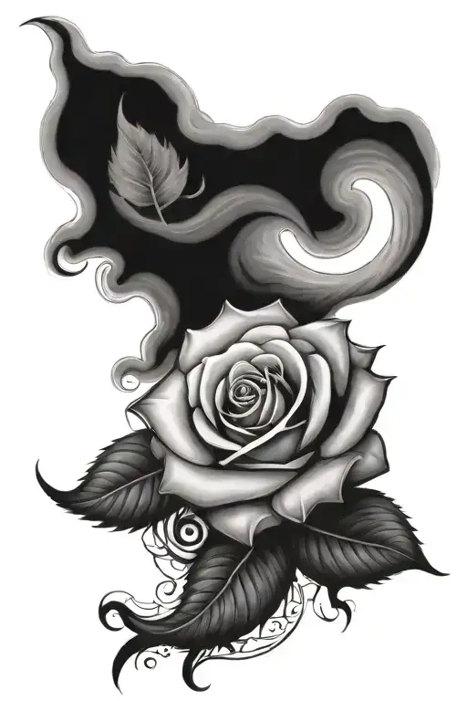 rose Life is a gamble eye clouds God tattoo design idea