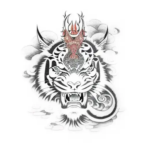 Dragon and tiger tattoo design idea