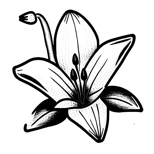 bosnian lily with the number 8372 tattoo design idea