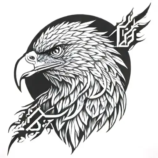eagle built partly with the Fibonacci sequence tattoo design idea