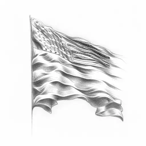 Christian Cross American flag tattoo design idea
