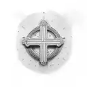 Christian Cross American flag tattoo design idea