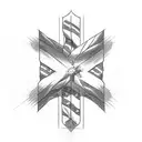 Christian Cross American flag tattoo design idea