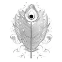 peacock feather anchor tattoo design idea