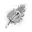 peacock feather anchor tattoo design idea