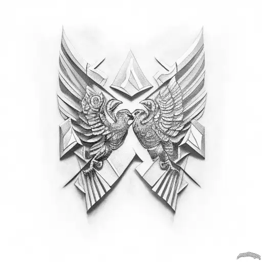 tattoo of a 3d shield for the left side of the pectoral muscle tattoo design idea