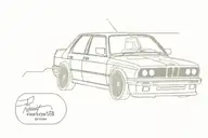 BMW E30 THIN LINES tattoo design idea