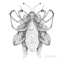 papaya praying mantis  tattoo design idea