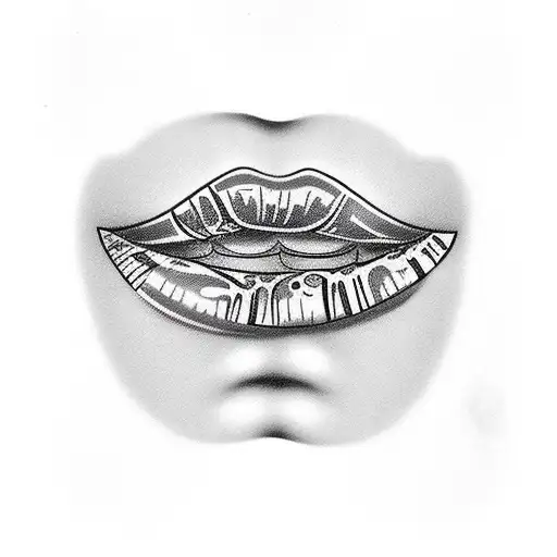 lips with "princess" written underneath  tattoo design idea