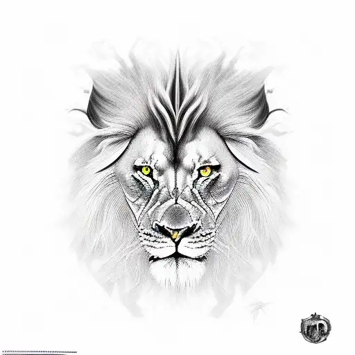 joker with lion tattoo design idea