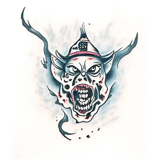 zombie bobcat tattoo design idea