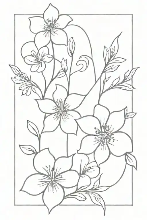 the name santos with flowers intertwined tattoo design idea