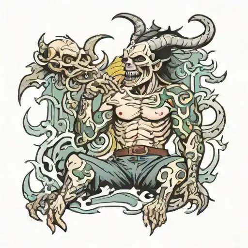 full back tattoo cholo demons in hell smoking tattoo design idea