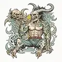 full back tattoo cholo demons in hell smoking tattoo design idea