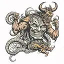 full back tattoo cholo demons in hell smoking tattoo design idea