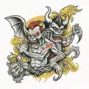 full back tattoo cholo demons in hell smoking tattoo design idea