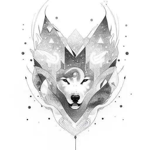 the name "Aurora" with northen lights behind the name tattoo design idea