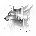 the name "Aurora" with northen lights behind the name tattoo design idea