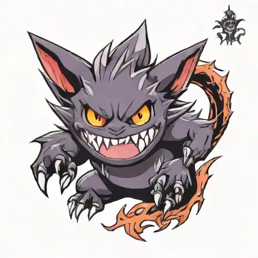Veasana 626 pokemon gengar tattoo design idea
