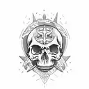 skull and sharks tattoo design idea