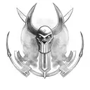 viking axe and shield tattoo design idea