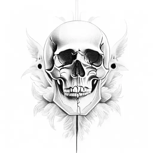 skull and cocar indian tattoo design idea