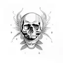 skull and cocar indian tattoo design idea