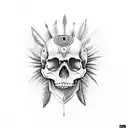 skull and cocar indian tattoo design idea