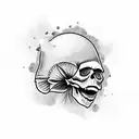 skull and cocar indian tattoo design idea