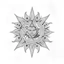 Slavic pattern with symbols of the sun tattoo design idea