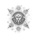 Slavic pattern with symbols of the sun tattoo design idea