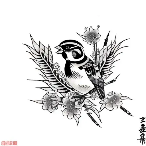 Sparrow tattoo design idea