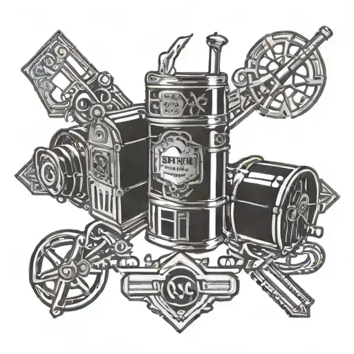 Cracker Barrel themed tattoo incorporating cybersecurity elements tattoo design idea