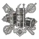 Cracker Barrel themed tattoo incorporating cybersecurity elements tattoo design idea