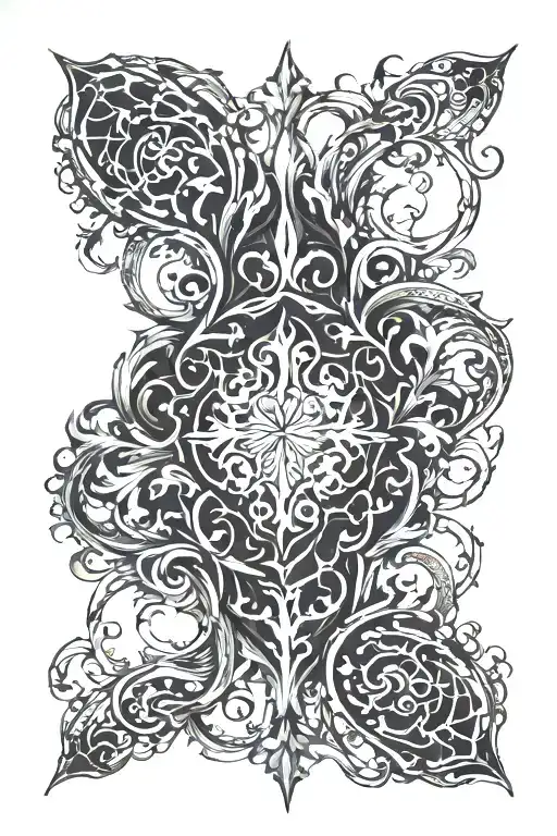 dark ornament like veins like a power tattoo design idea