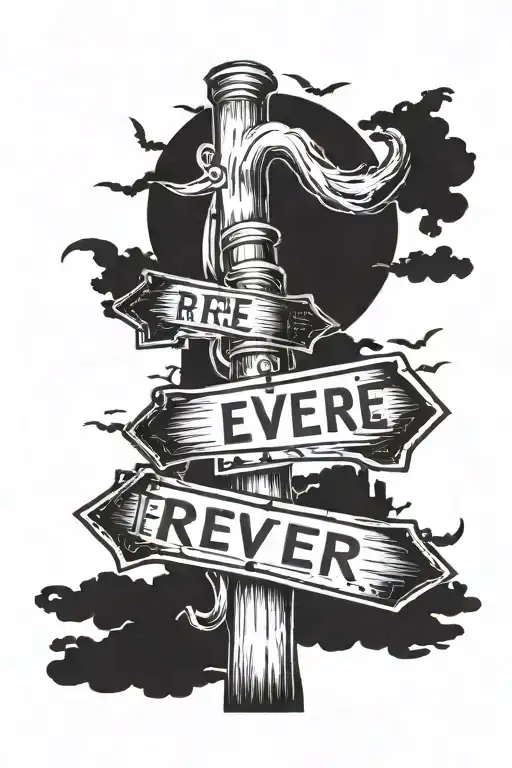 revere street sign. Halloween. tattoo design idea