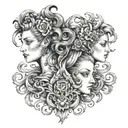 The Muses:  	•	Design Elements: 	•	Central Figure or Multiple Figures: You can either depict a single central figure rep tattoo design idea