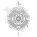 newtons 3rd law for every action there is an equal opposite reaction , dainty and cute  tattoo design idea