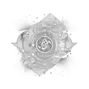 newtons 3rd law for every action there is an equal opposite reaction , dainty and cute  tattoo design idea