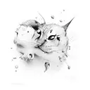 newtons 3rd law for every action there is an equal opposite reaction , dainty and cute  tattoo design idea