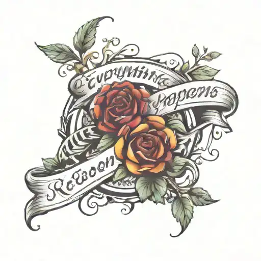 "everything happens for a reason" cursive writing tattoo design idea