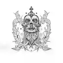 croix de lorraine  tattoo design idea