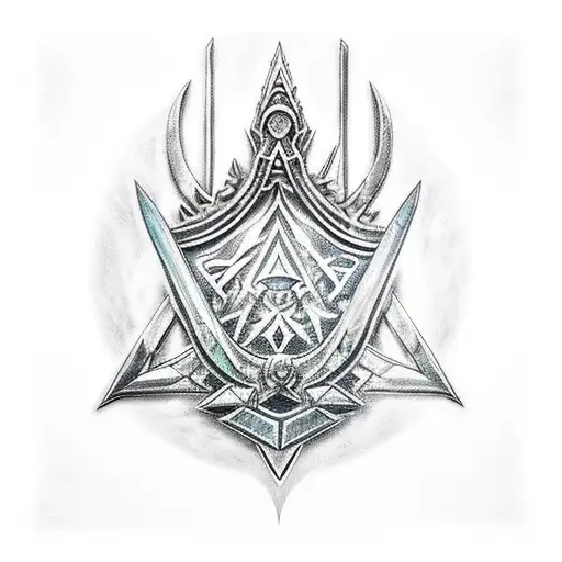 A creative fusion of the Master Sword from Zelda and the Iron Throne from Game of Thrones tattoo design idea