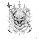 St Michael with sword and shield tattoo design idea