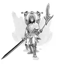 St Michael with sword and shield tattoo design idea