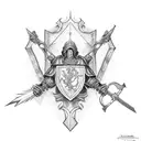 St Michael with sword and shield tattoo design idea